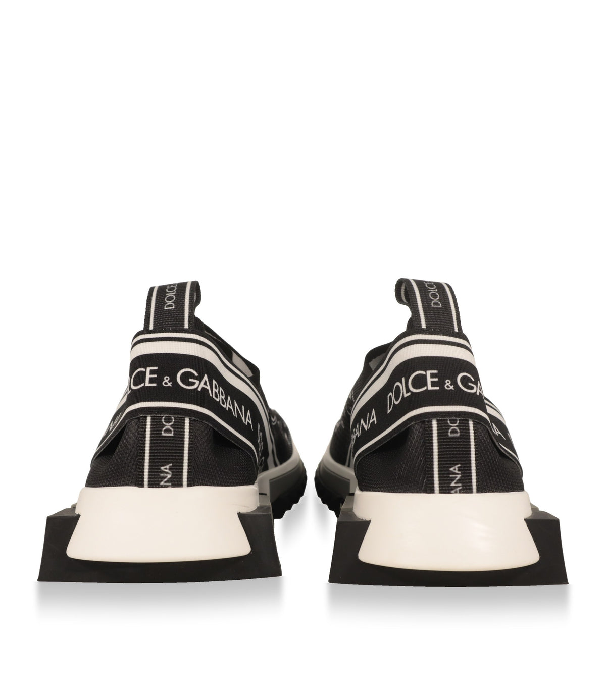 Dolce & Gabbana Sneaker Rückansicht mit Logo-Ferse und weißer Gummisohle