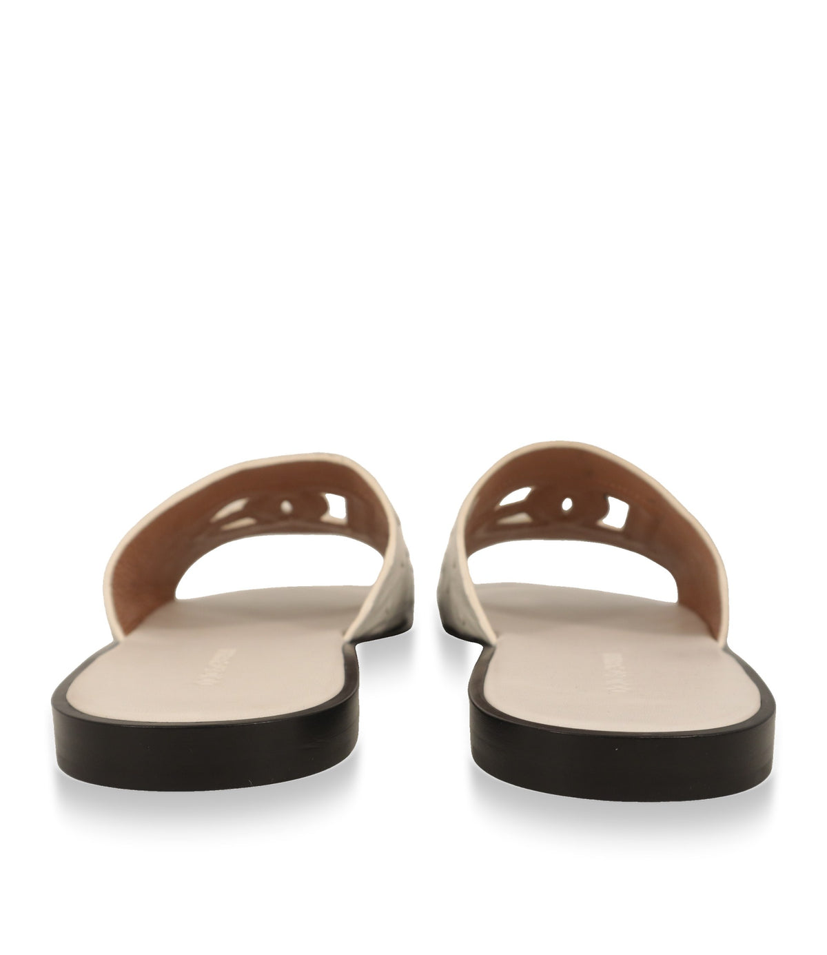 Dolce & Gabbana Slides Rückansicht mit schwarzer Laufsohle und Lederdecksohle