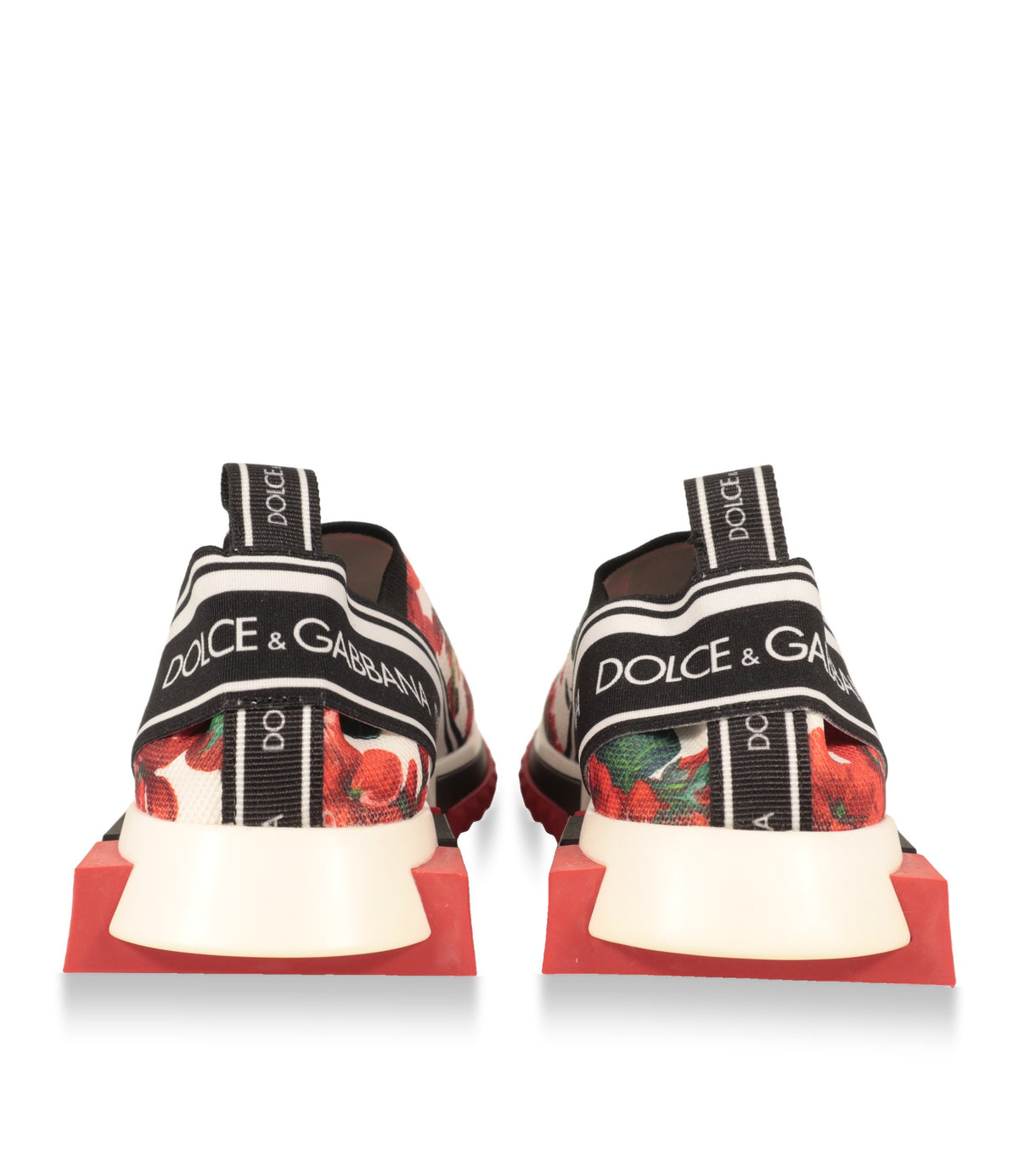 Dolce & Gabbana Sneaker mit schwarz-weißem Logo-Band an der Ferse, Rückansicht