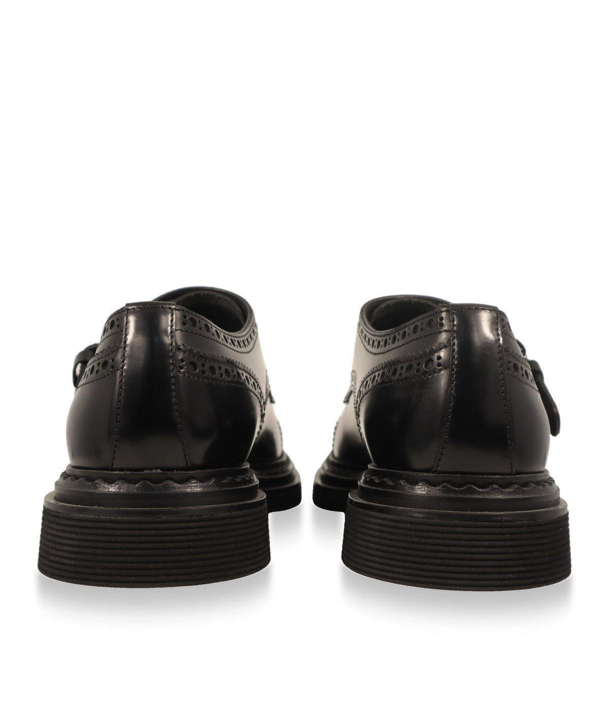 Dolce & Gabbana Monkstrap Schuhe aus Leder – Rückansicht mit Gummisohle
