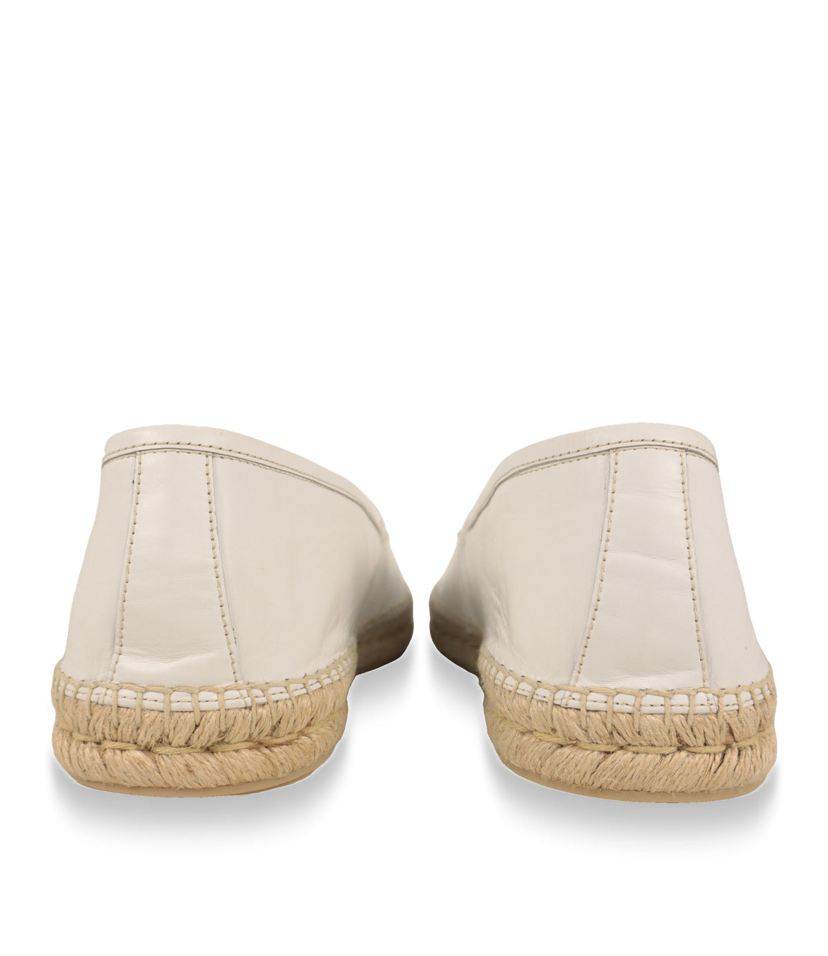 Weiße Dolce & Gabbana Espadrilles von hinten mit Ledernaht und Jutekante