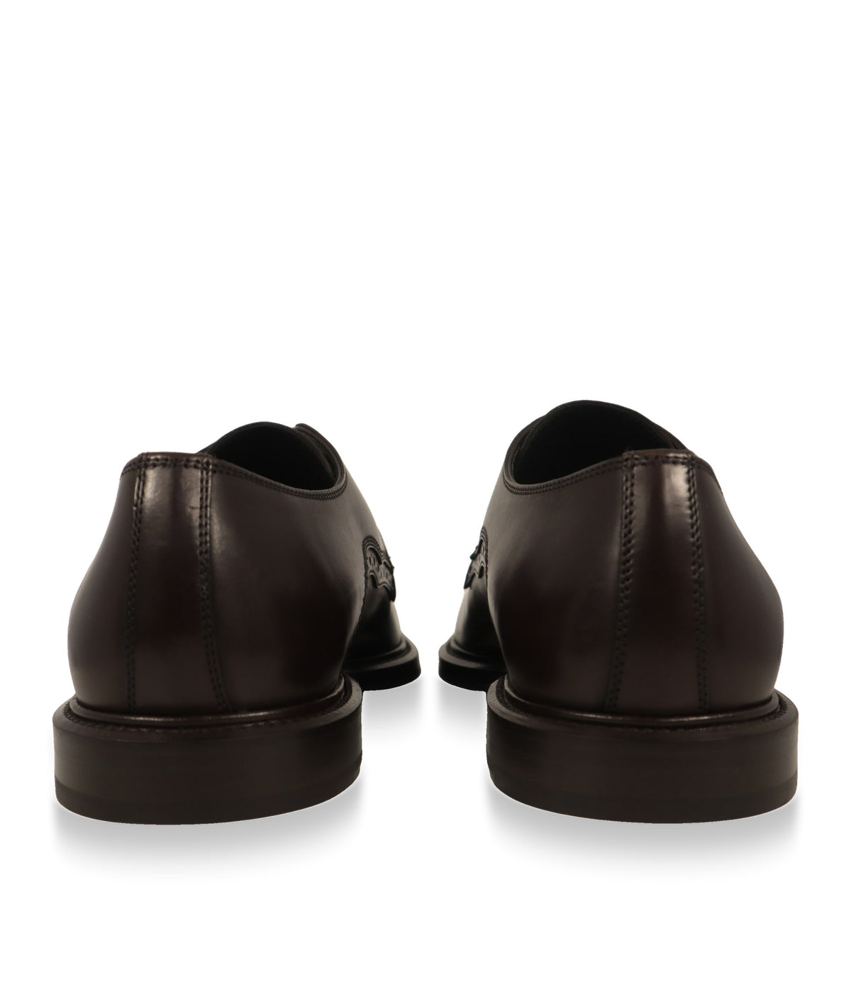 Dolce & Gabbana Derby Schuhe Rückansicht mit flachem Absatz und Lederfersen