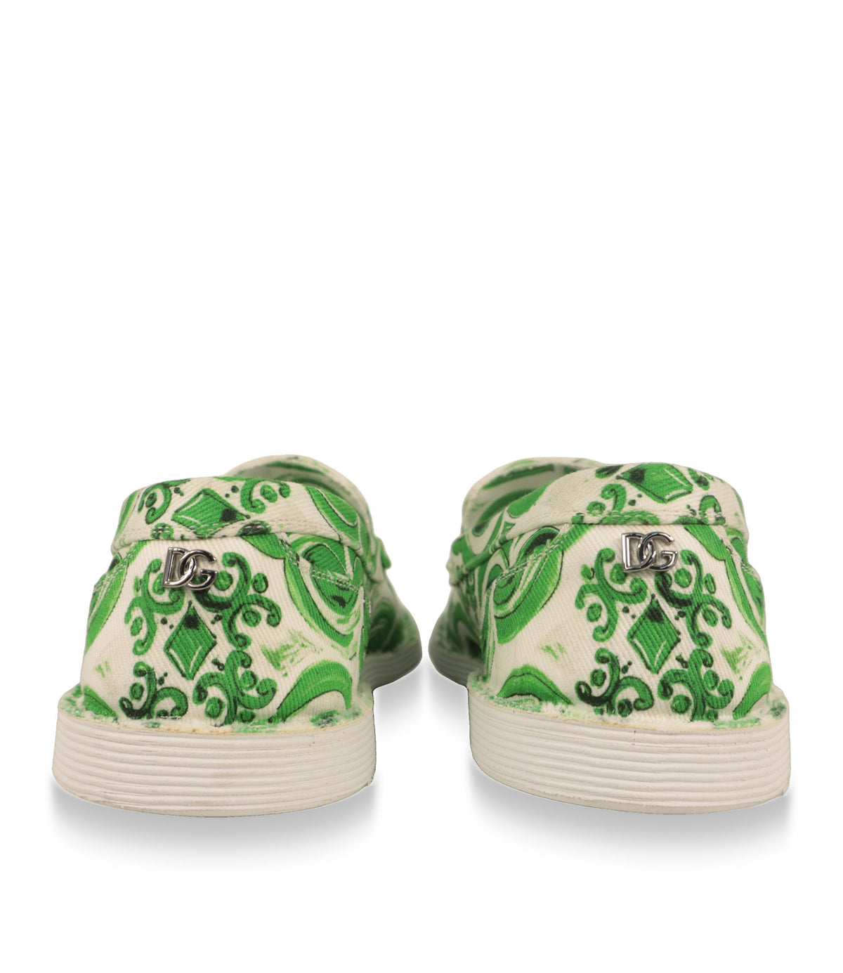 Dolce & Gabbana Slip-On Sneaker Rückansicht mit silberfarbenem DG-Logo an der Ferse