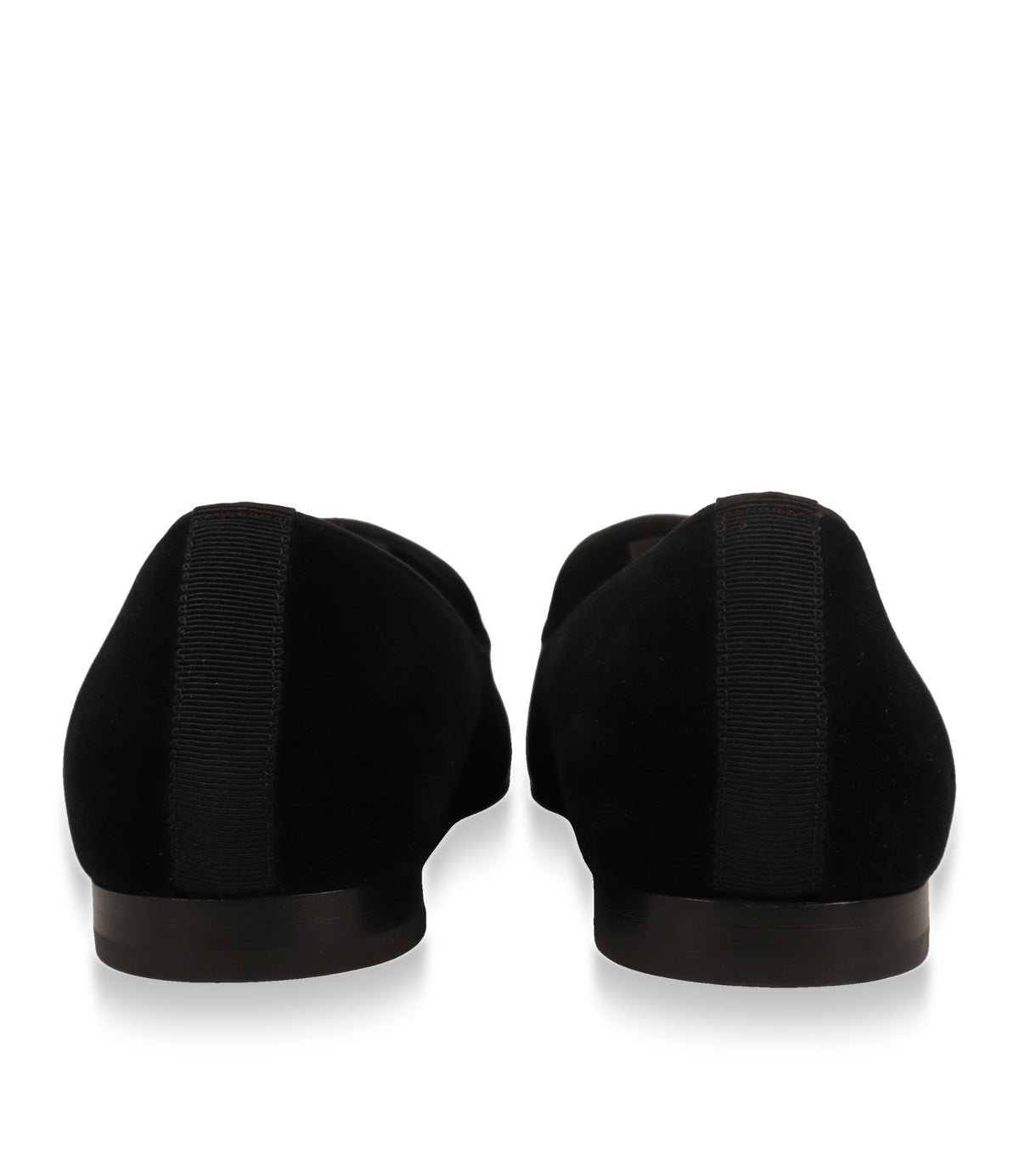 Dolce & Gabbana Slipper Fersenansicht mit Ripsbandeinfassung und schwarzer Sohle