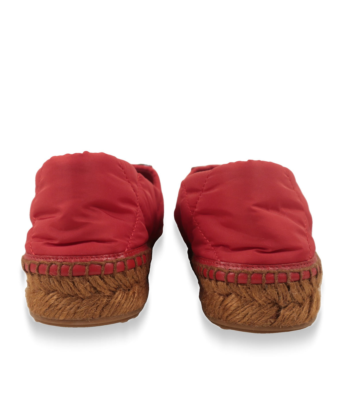 Dolce & Gabbana Espadrilles in Rot von hinten mit geflochtener Jute-Plateausohle