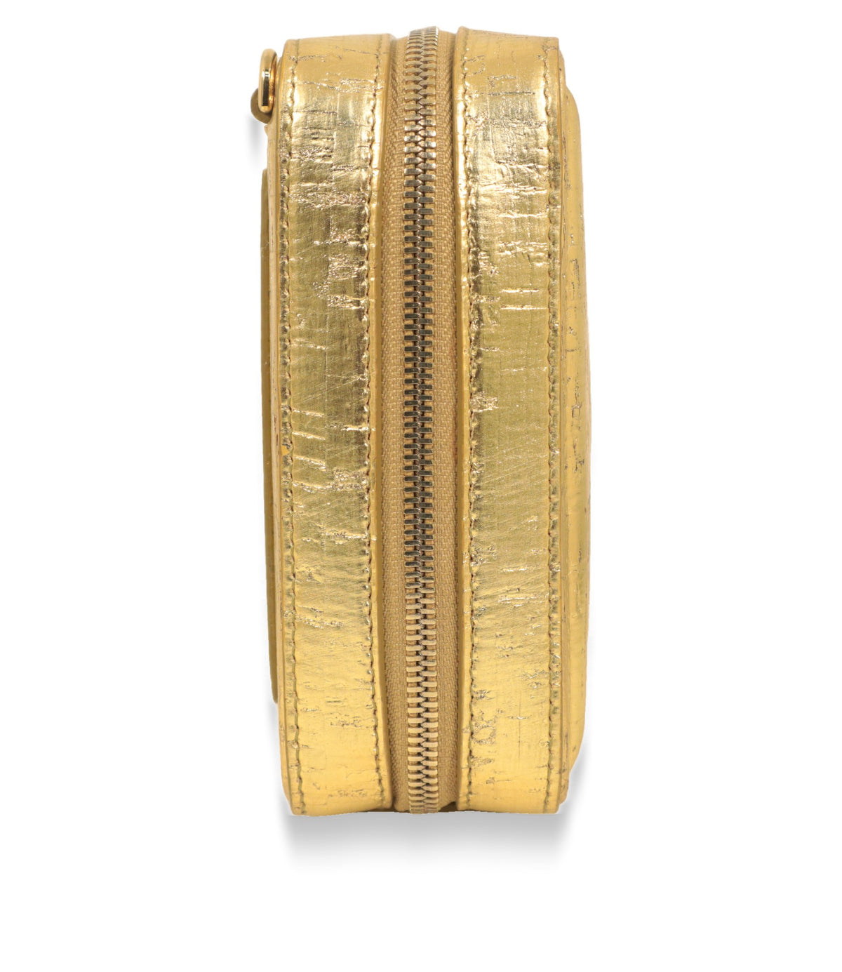 Dolce & Gabbana Umhängetasche Gold Seitenansicht mit goldfarbenem Zipper