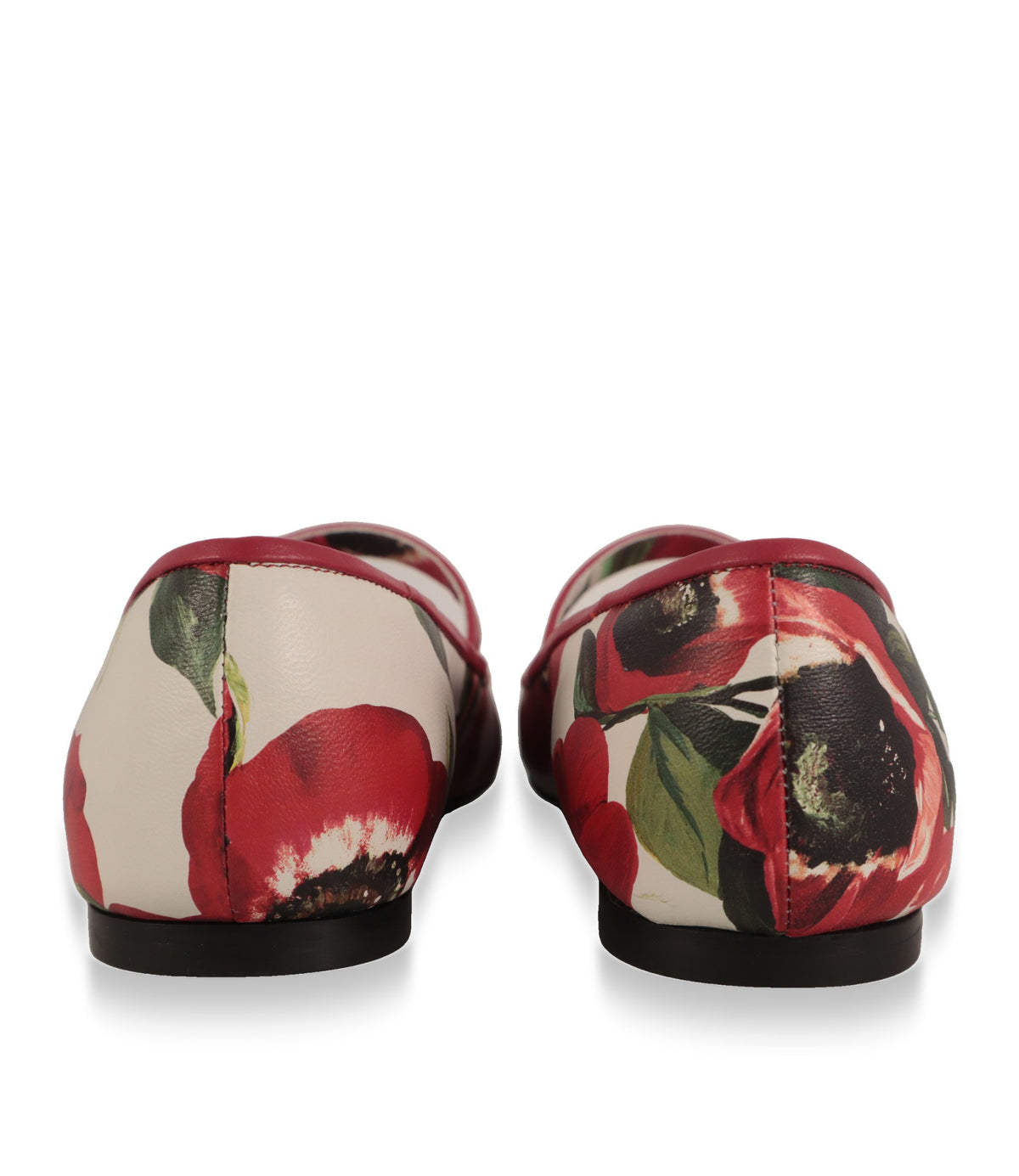 Dolce & Gabbana Ballerinas Rückansicht mit floralem Lederobermaterial