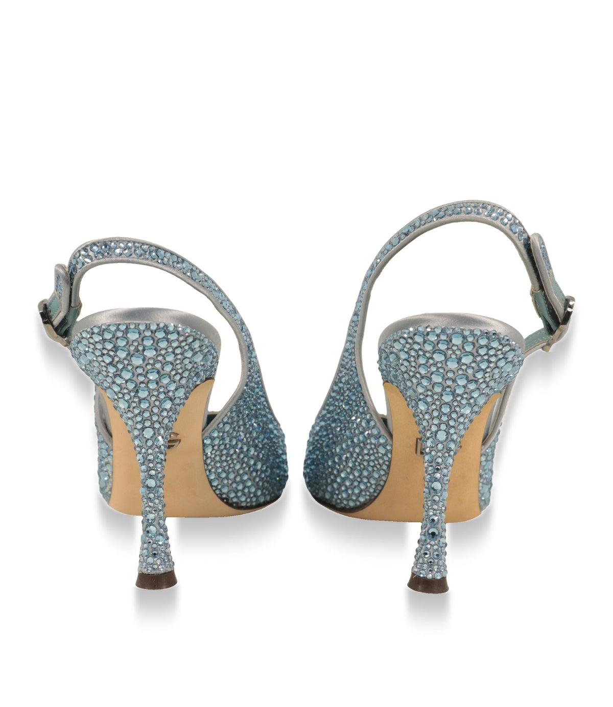 Dolce & Gabbana Slingback Pumps von hinten mit kristallbesetztem Absatz und Fersenriemchen
