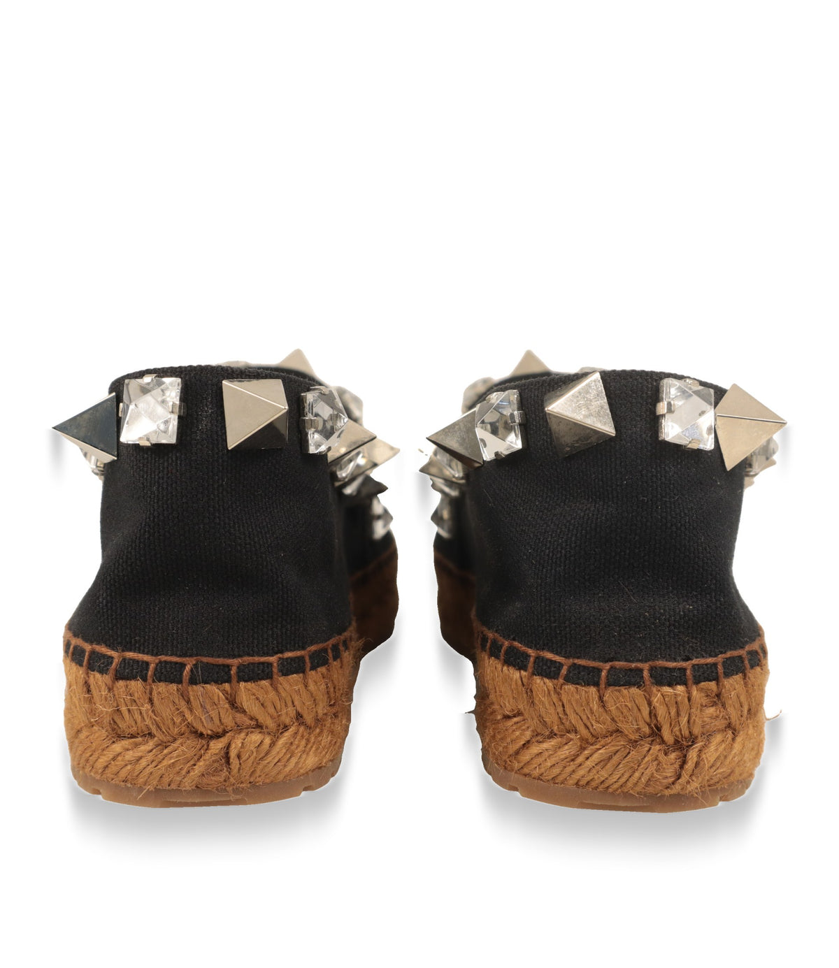 Dolce & Gabbana Espadrilles Rückansicht mit geflochtener Jutesohle und Nietenbesatz