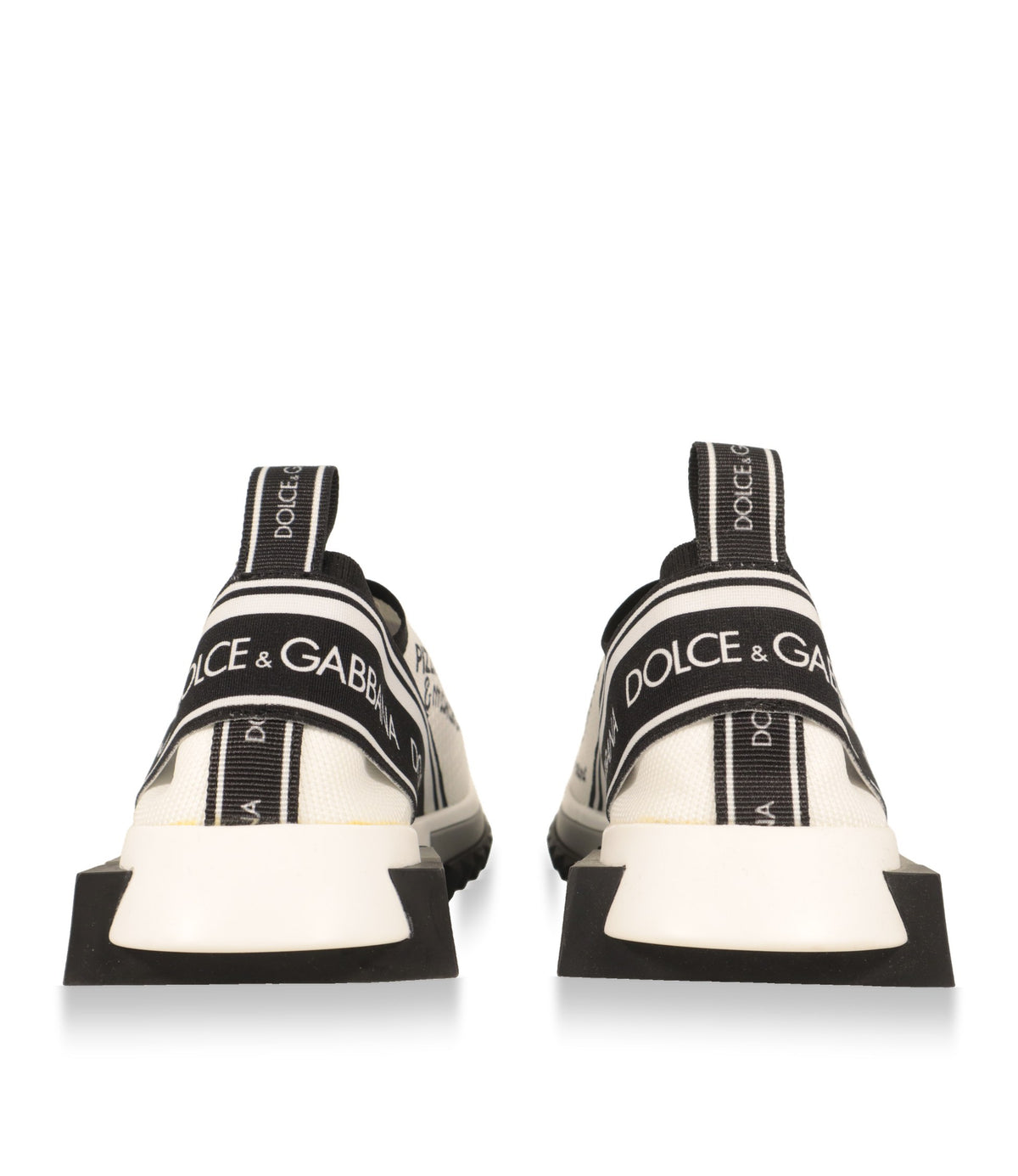 Dolce & Gabbana Slip-On Sneaker von hinten mit Logo-Band und weißer Gummisohle