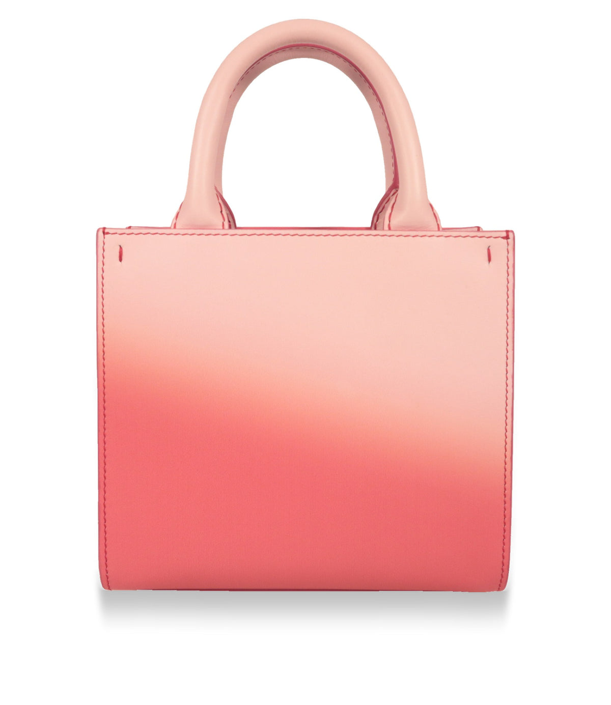 Rückansicht der Dolce & Gabbana Handtasche in Rosa Degradé mit gerollten Lederhenkeln