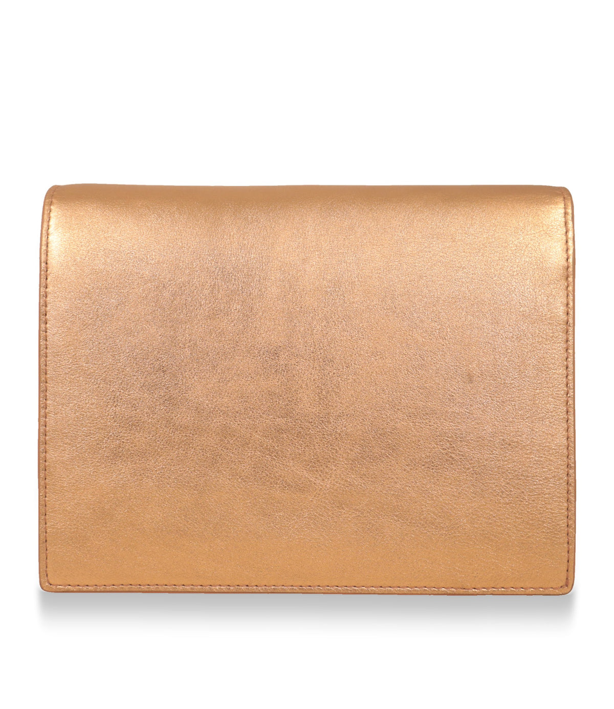 Dolce & Gabbana Umhängetasche Rückansicht aus glattem Metallic-Leder in Roségold
