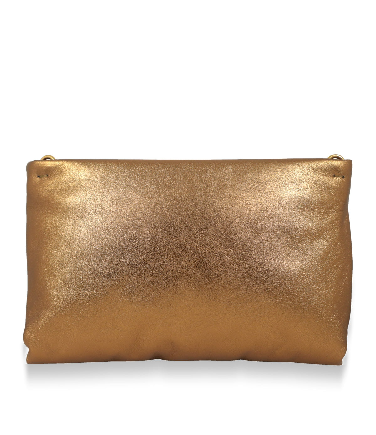 Dolce & Gabbana Schultertasche Bronze Rückseite aus metallisch schimmerndem Kalbsleder