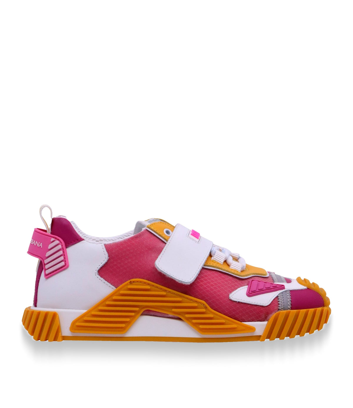 Bunte Dolce & Gabbana Sneaker Größe 33 in Pink, Orange und Weiß mit Klettverschluss und Gummisohle