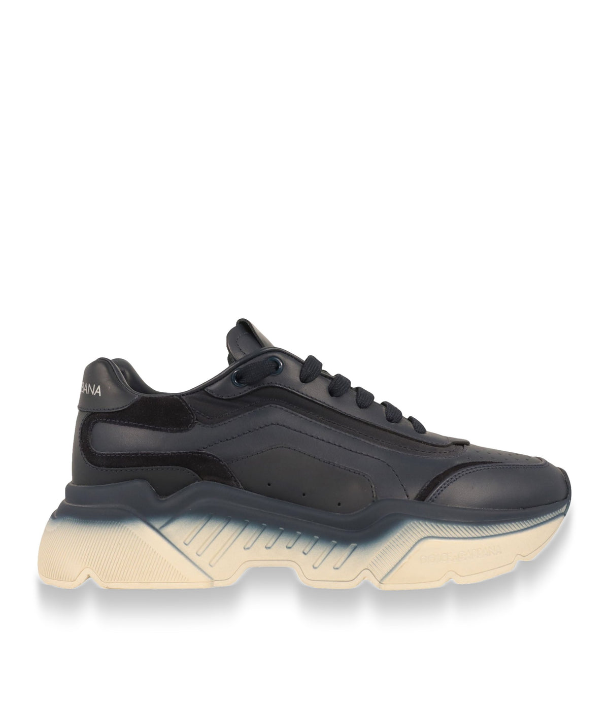 Dolce & Gabbana Sneaker Größe 40 in Dunkelblau mit Oversize-Sohle aus Leder im Dolce & Gabbana Sale.