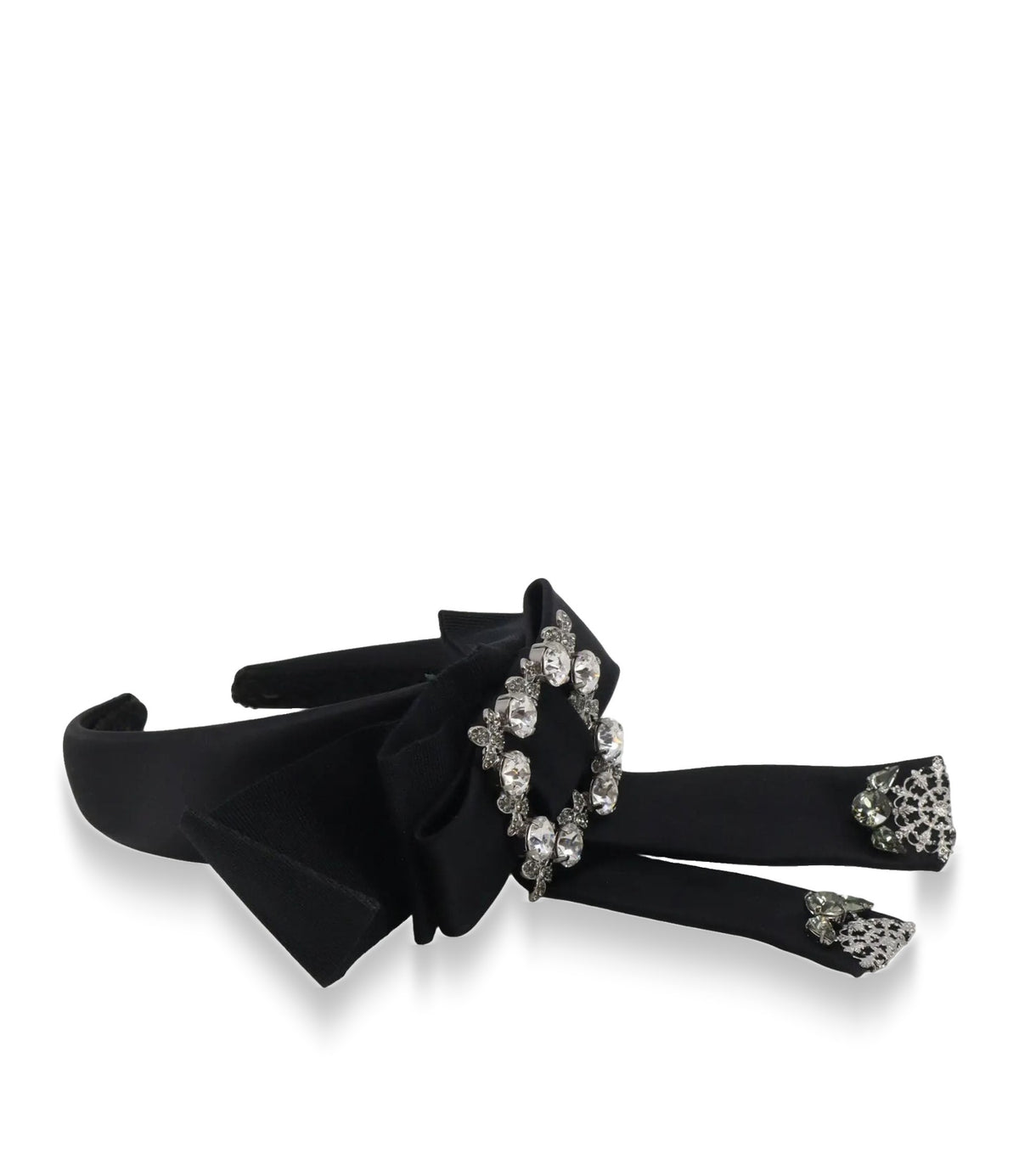 Dolce & Gabbana Haarreif Schwarz mit Strass und Schleife