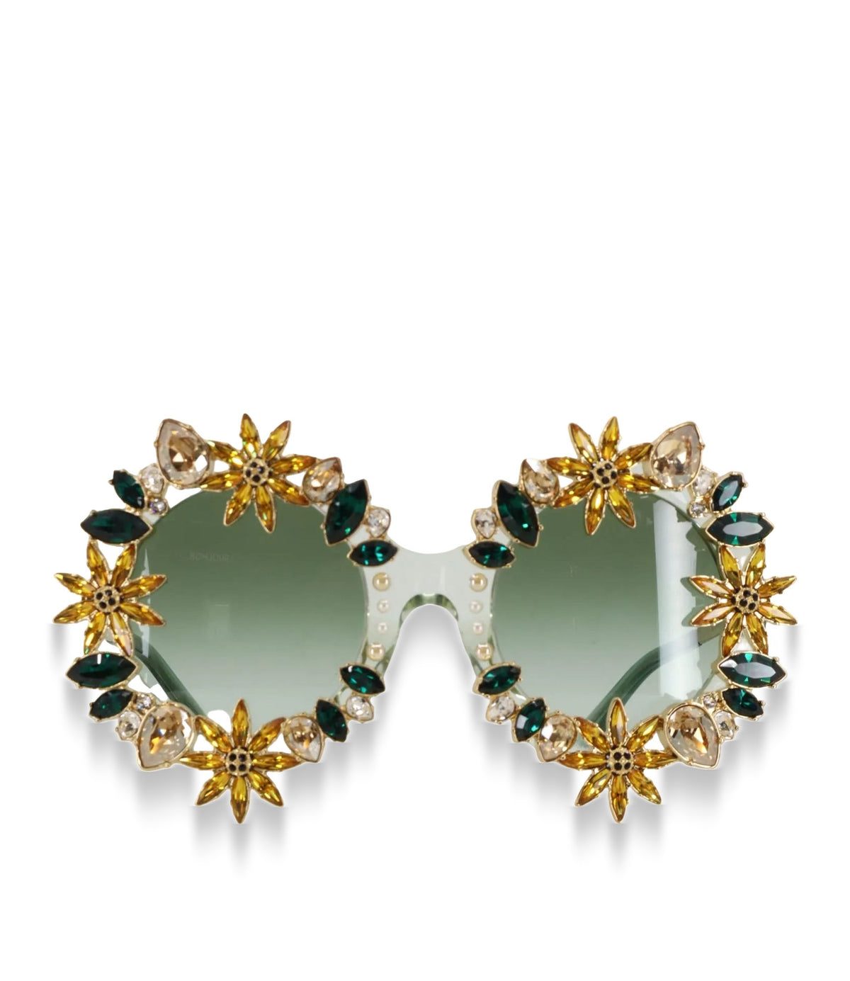 Dolce & Gabbana Sonnenbrille Herz gold grün kristallbesetzt luxuriös Statement