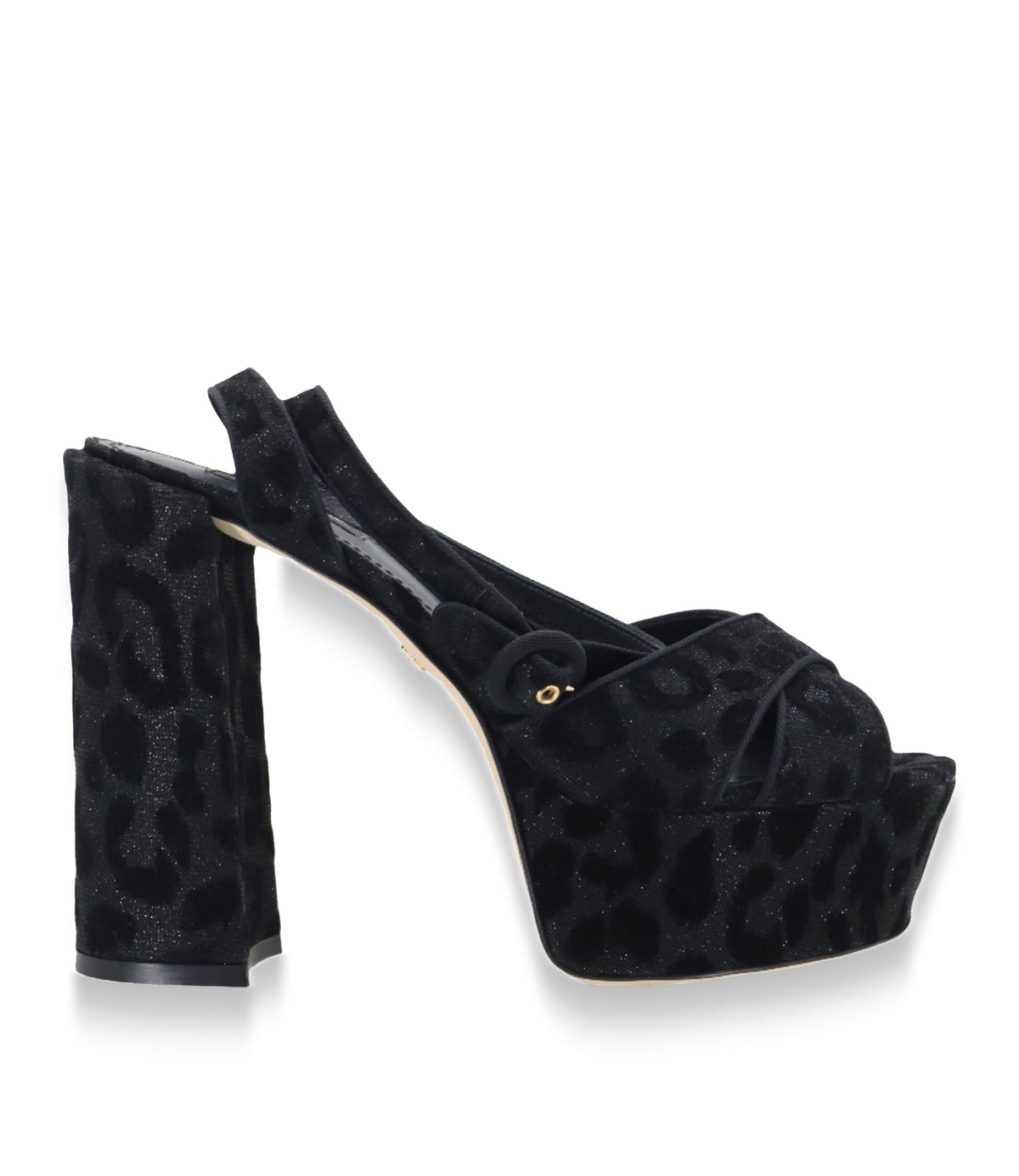 Dolce & Gabbana Plateau-Sandalen Schwarz mit Blockabsatz und Plateau Größe 40 aus Italien