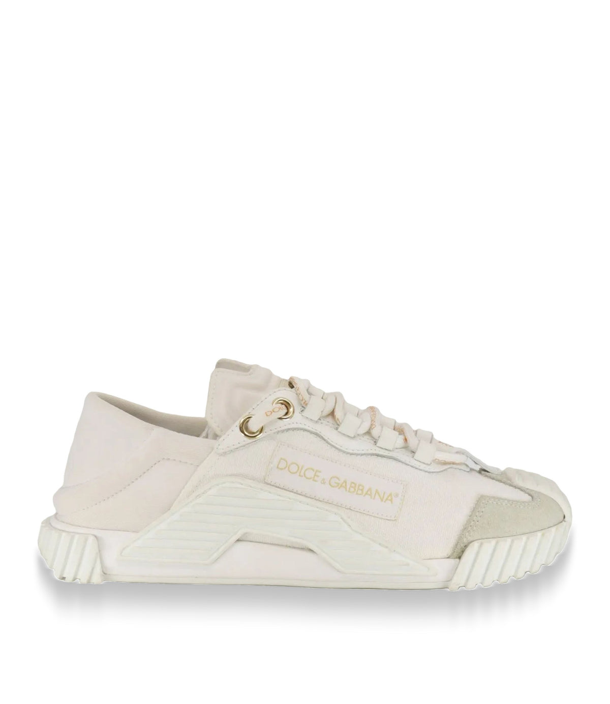Dolce & Gabbana Sneaker cremefarben aus Canvas und Leder Größe 35