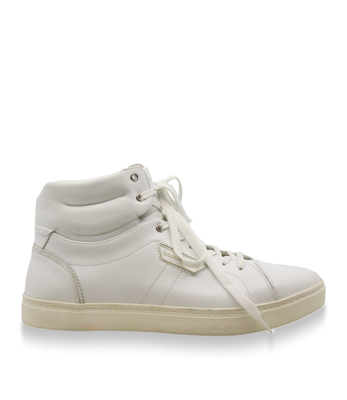 Weiße Dolce & Gabbana High-Top Sneaker aus Leder für Herren