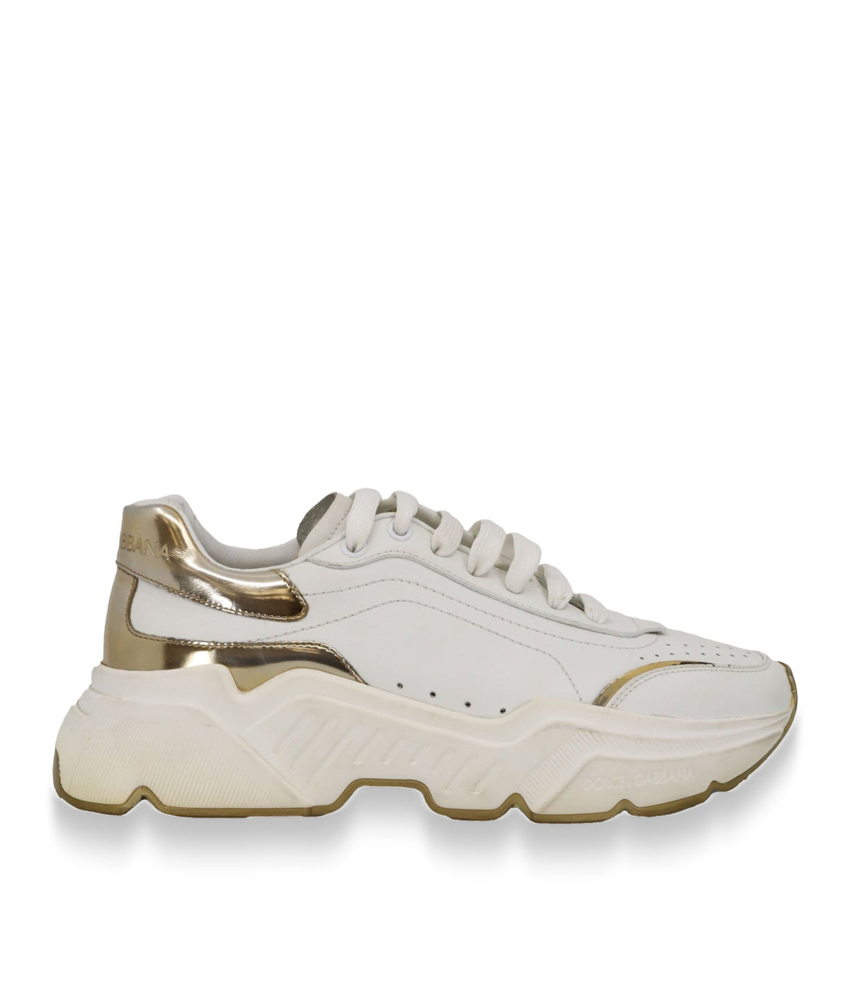 Dolce & Gabbana Sneaker in Weiß und Gold Größe 38,5