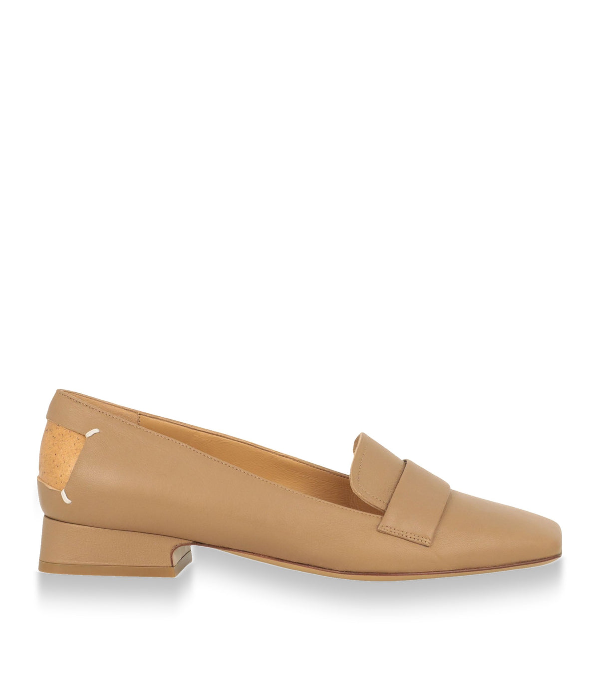 Maison Margiela Damen Loafer Größe 39 aus beigem Glattleder mit Blockabsatz