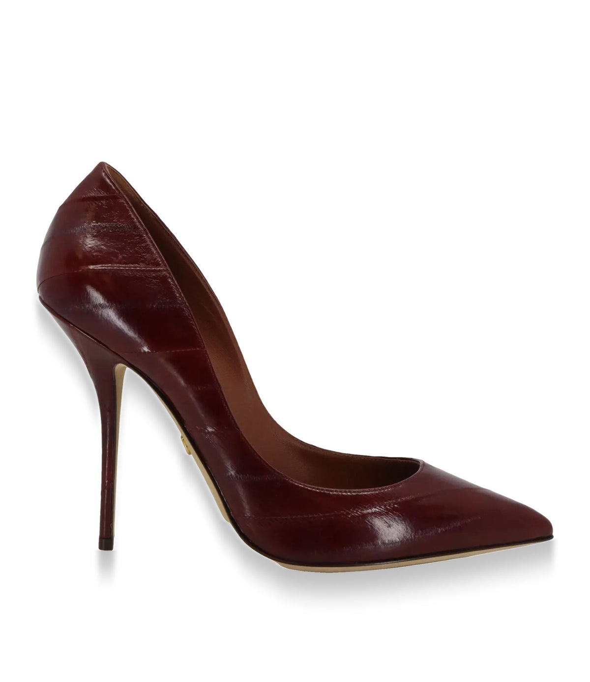 Dolce & Gabbana High Heels Bordeaux Leder Größe 41 elegant