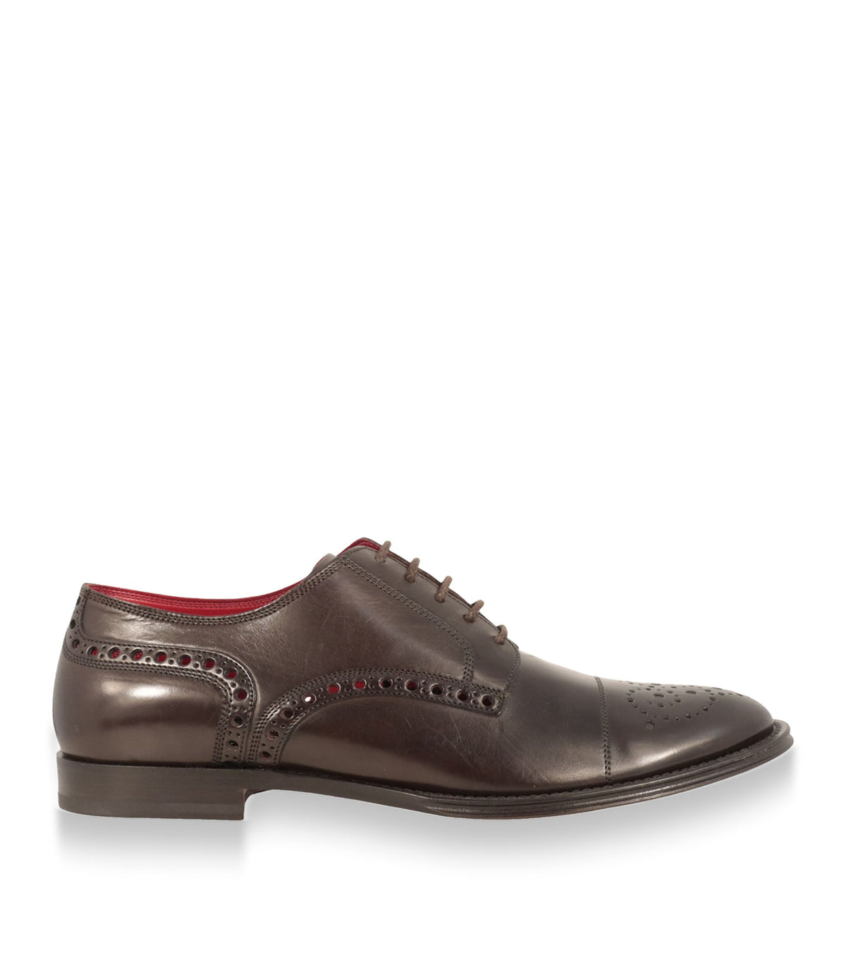 Dolce & Gabbana Business Schuhe aus dunkelbraunem Glattleder mit Brogue-Details Größe 42