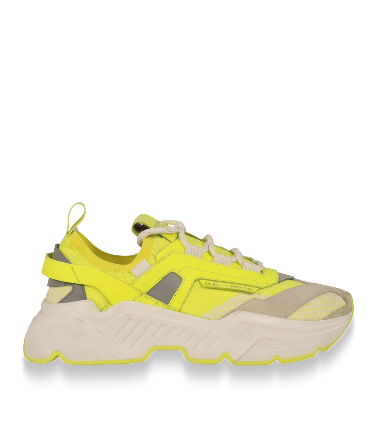 Dolce & Gabbana Sneaker Größe 40,5 in Neon-Gelb mit Chunky-Sohle und Veloursleder-Details im Dolce & Gabbana Sale.