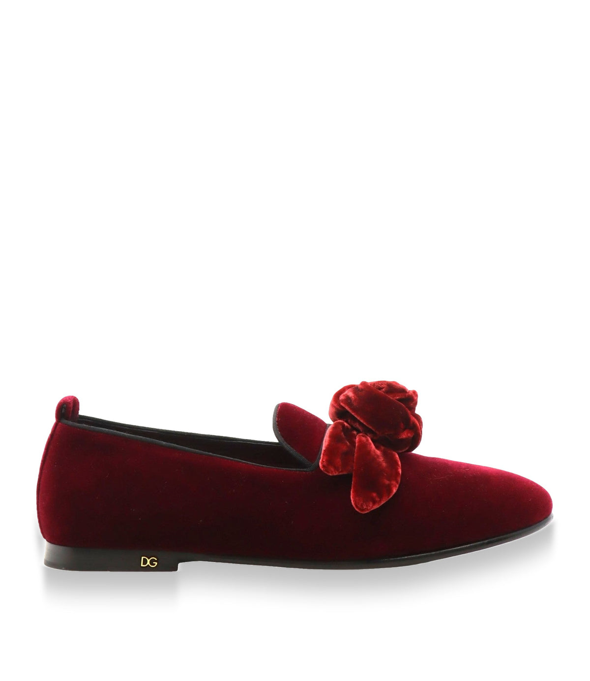 Dolce & Gabbana Herren-Loafer aus bordeauxrotem Samt mit Schleife Größe 44