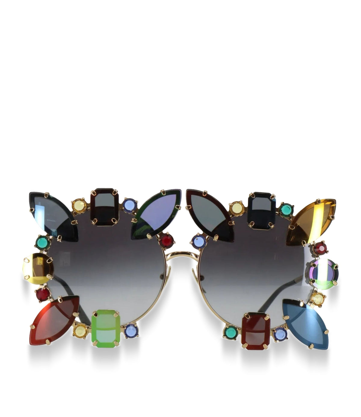 Dolce & Gabbana Sonnenbrille rund multicolor kristallbesetzt luxuriös Statement Accessoire