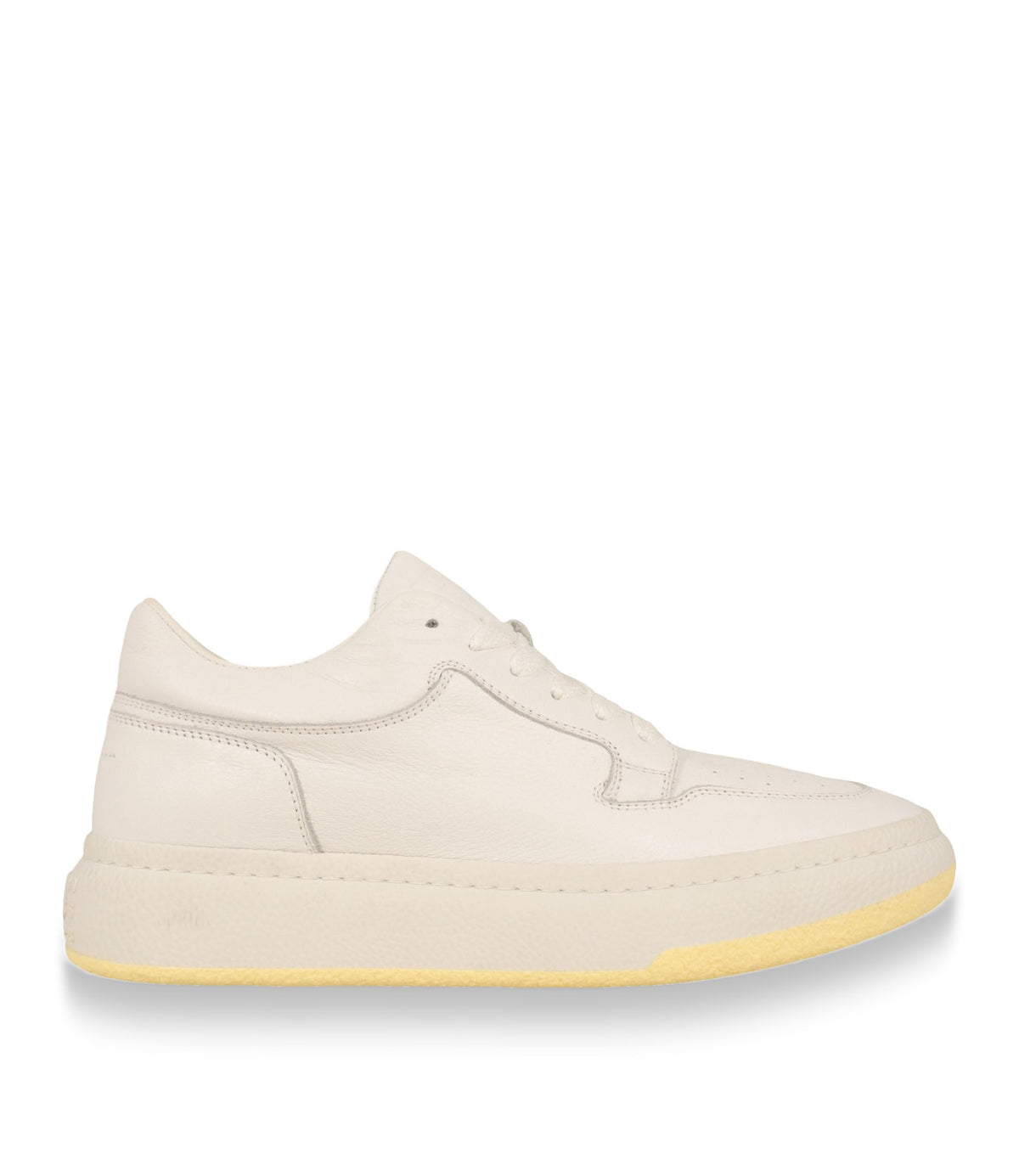 Maison Margiela Sneaker Größe 41 aus cremeweißem Glattleder mit markanter Sohle und luxuriösem Design.