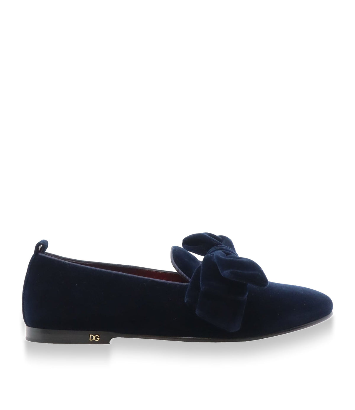 Dolce & Gabbana Herren-Loafer aus dunkelblauem Samt mit Schleife Größe 42