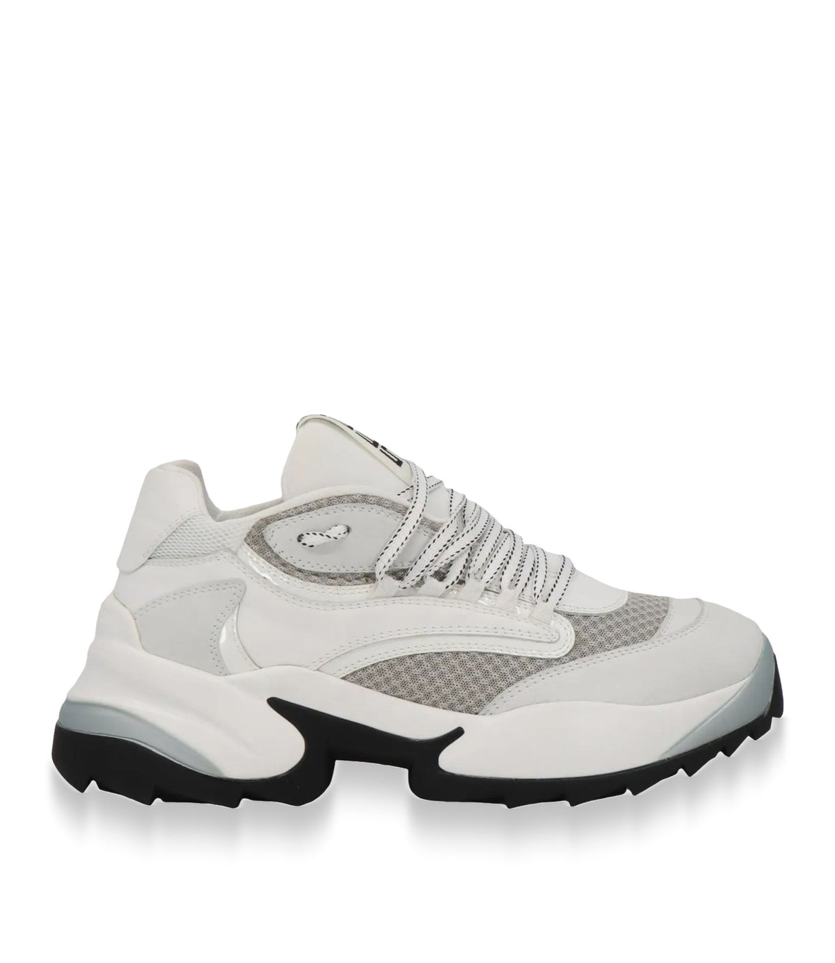 Sergio Rossi Sneaker in Weiß-Grau mit schwarzer Sohle und sportlichem Design