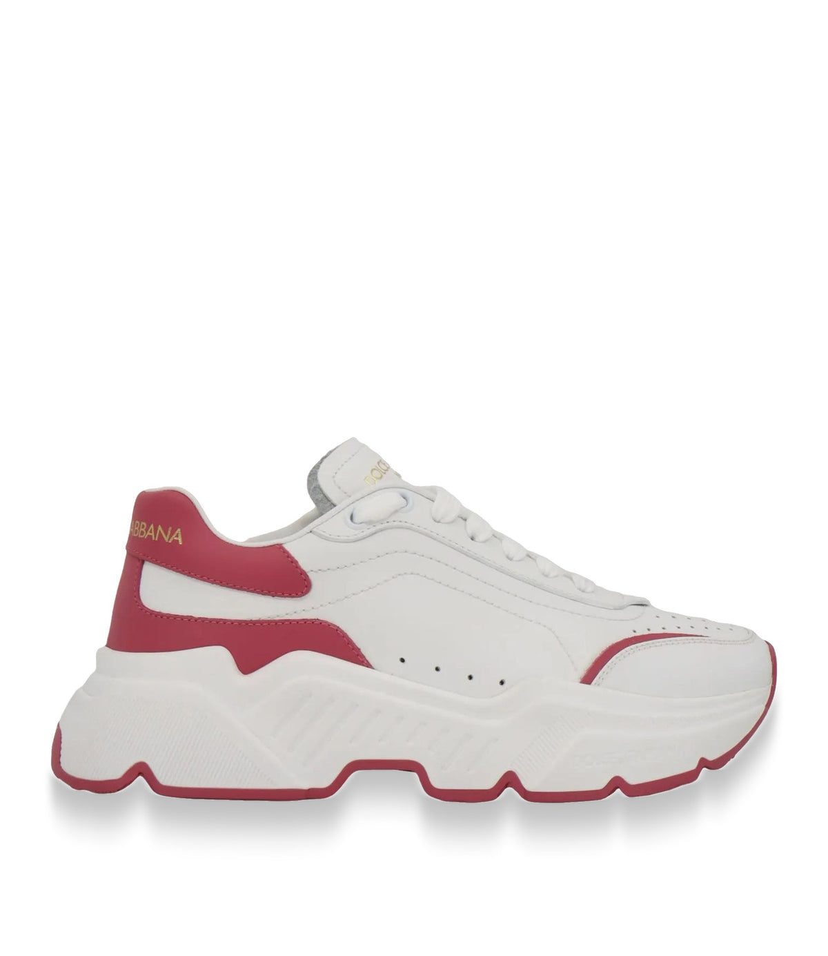 Dolce & Gabbana Sneaker Damenmodell in Weiß-Orange mit markanter Sohle und Logodetails