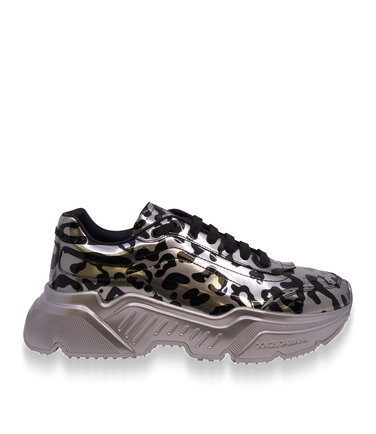 Dolce & Gabbana Chunky Sneaker Größe 45 in Metallic-Camouflage mit dicker Profilsohle