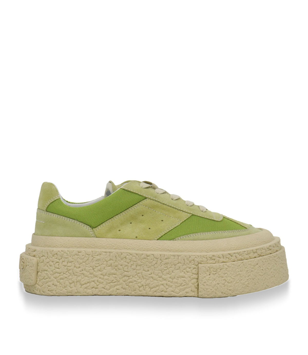 Maison Margiela Plateau Sneaker Größe 37 in Grün aus Veloursleder und Mesh.