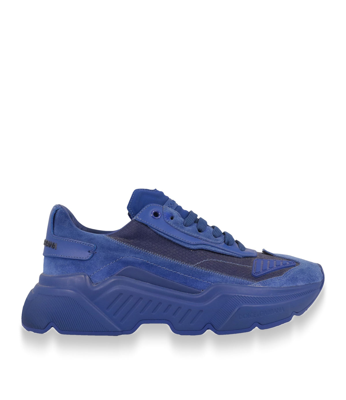 Dolce & Gabbana Sneaker Größe 40,5 in Blau aus Veloursleder mit markanter Oversized-Sohle und Designer-Details.