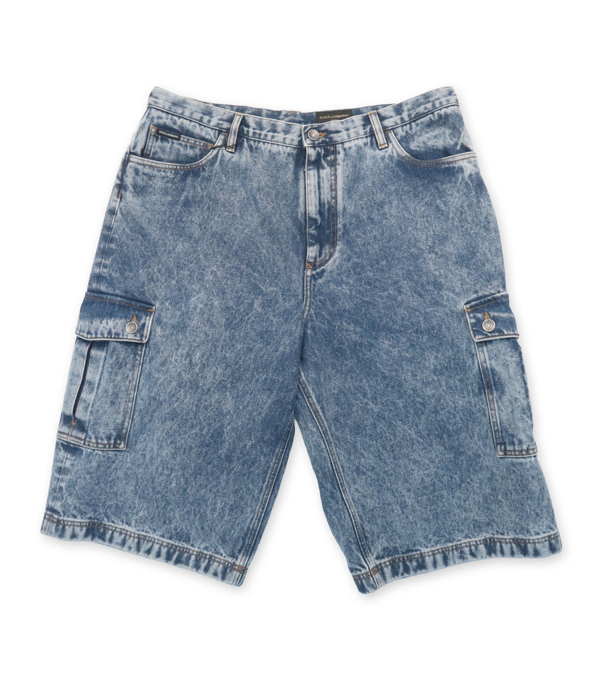 Dolce & Gabbana Jeans Cargo Shorts blau Acid Wash Herren Größe 54