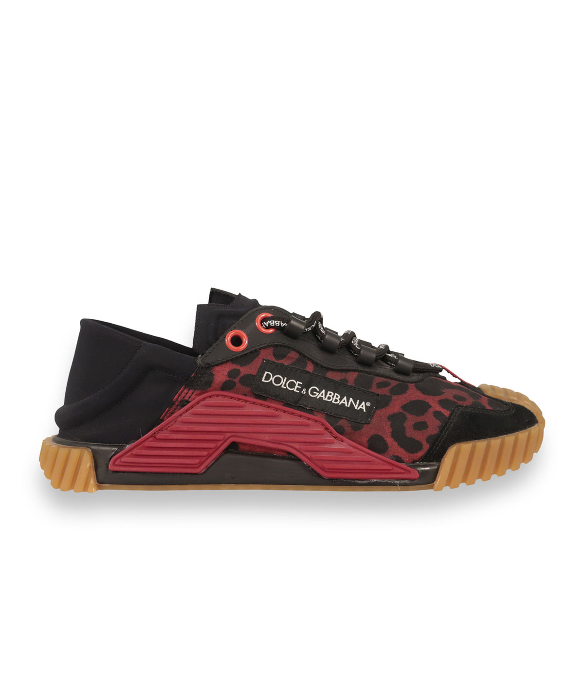 Dolce & Gabbana Sneaker Größe 39 mit rotem Leopardenmuster und Gummisohle aus Italien.