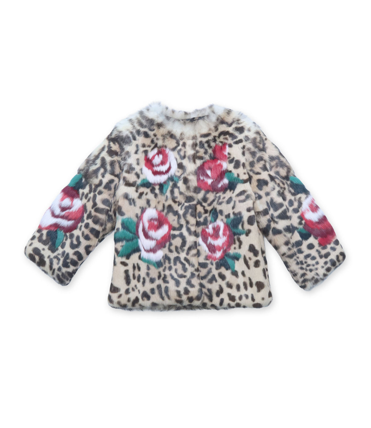 Dolce & Gabbana Felljacke Größe 3 Jahre mit Leo-Print und Rosen im Dolce & Gabbana Sale