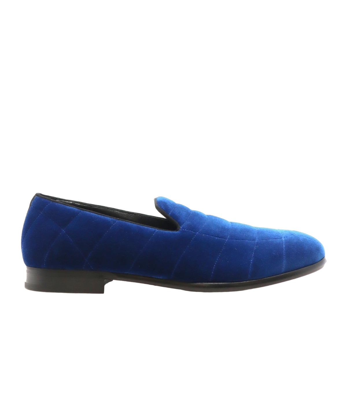 Dolce & Gabbana Slipper aus blauem Samt – Größe 44