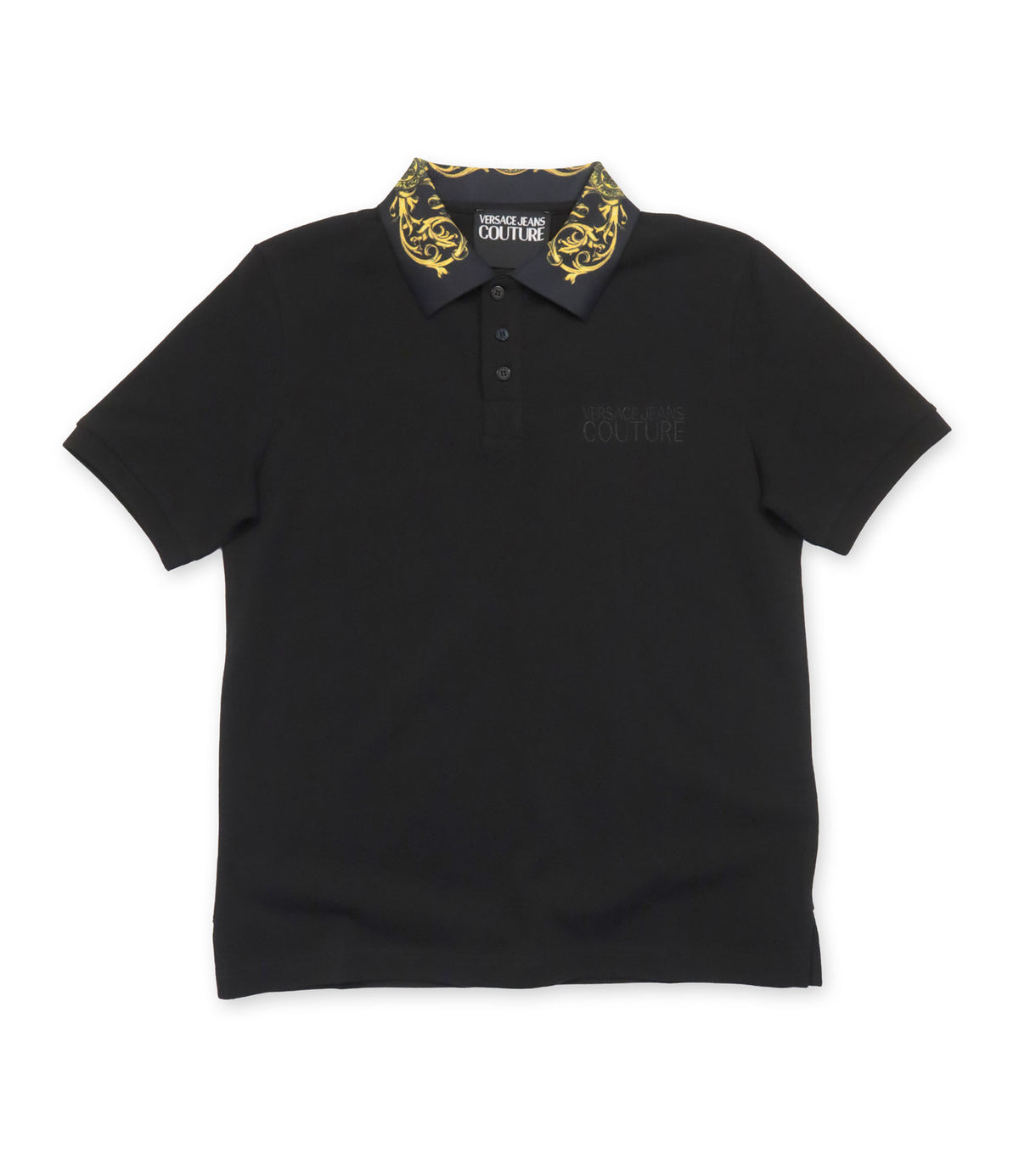 Versace Jeans Couture Poloshirt Schwarz Gold Größe M Herrenmode Luxus