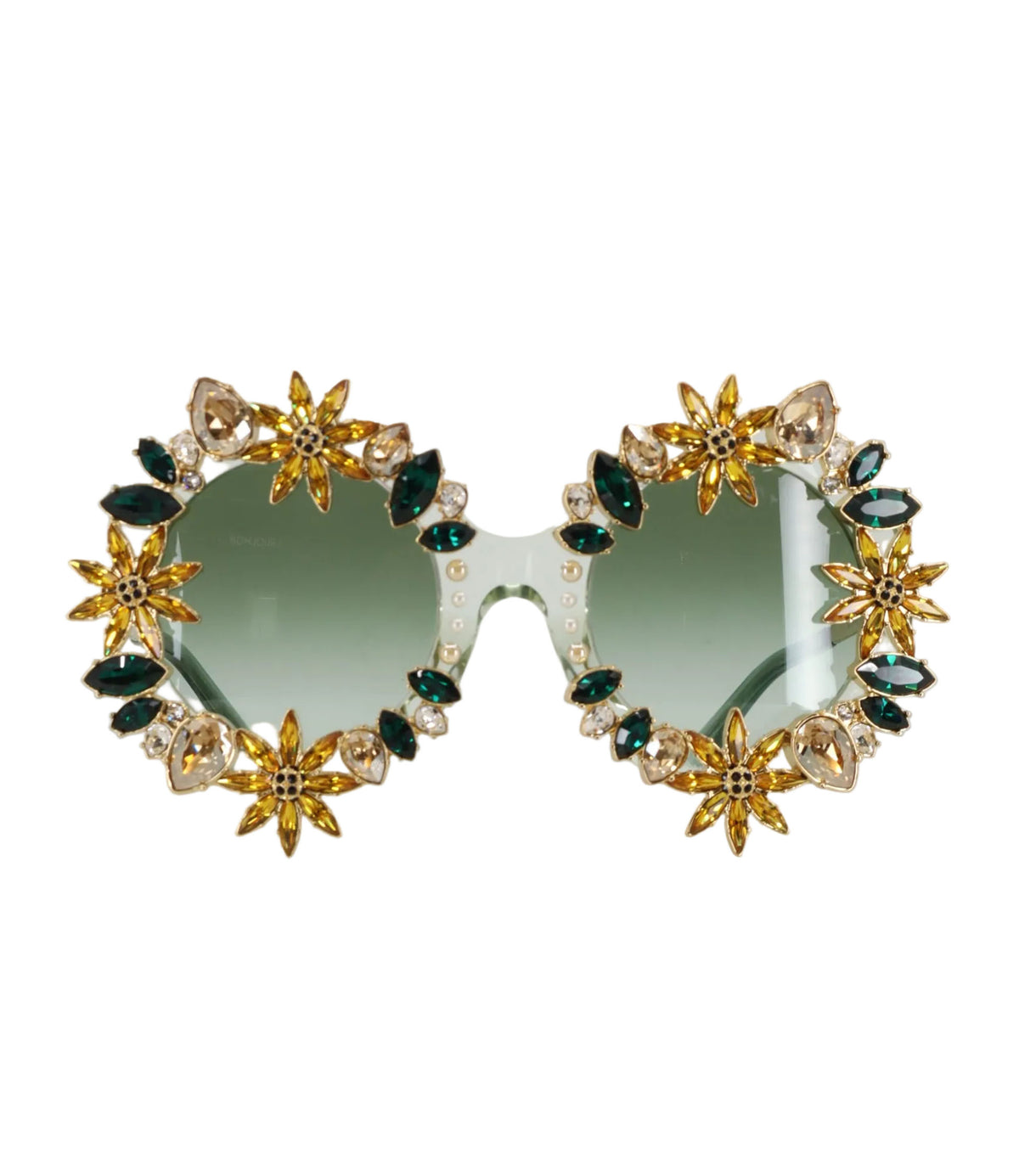 Dolce & Gabbana Sonnenbrille Herz gold grün kristallbesetzt luxuriös Statement