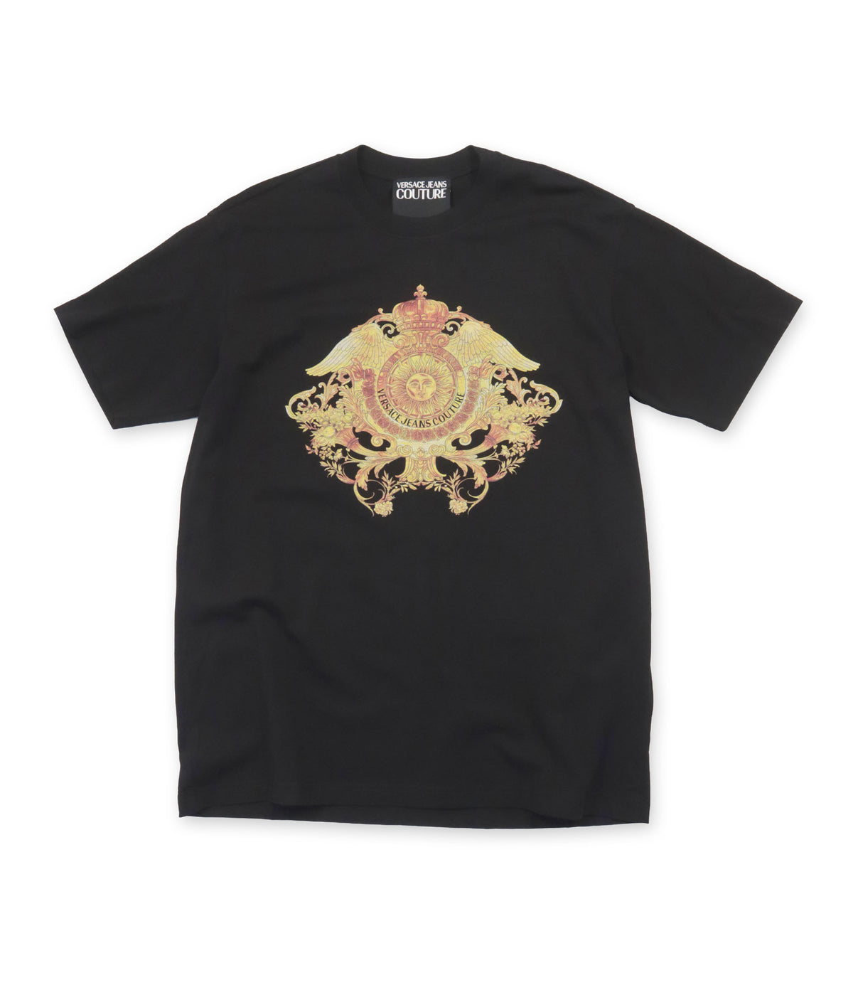 Versace Jeans Couture T-Shirt schwarz mit barockem Goldprint Größe M