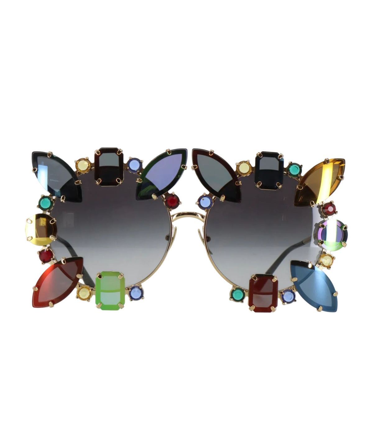 Dolce & Gabbana Sonnenbrille rund multicolor kristallbesetzt luxuriös Statement Accessoire