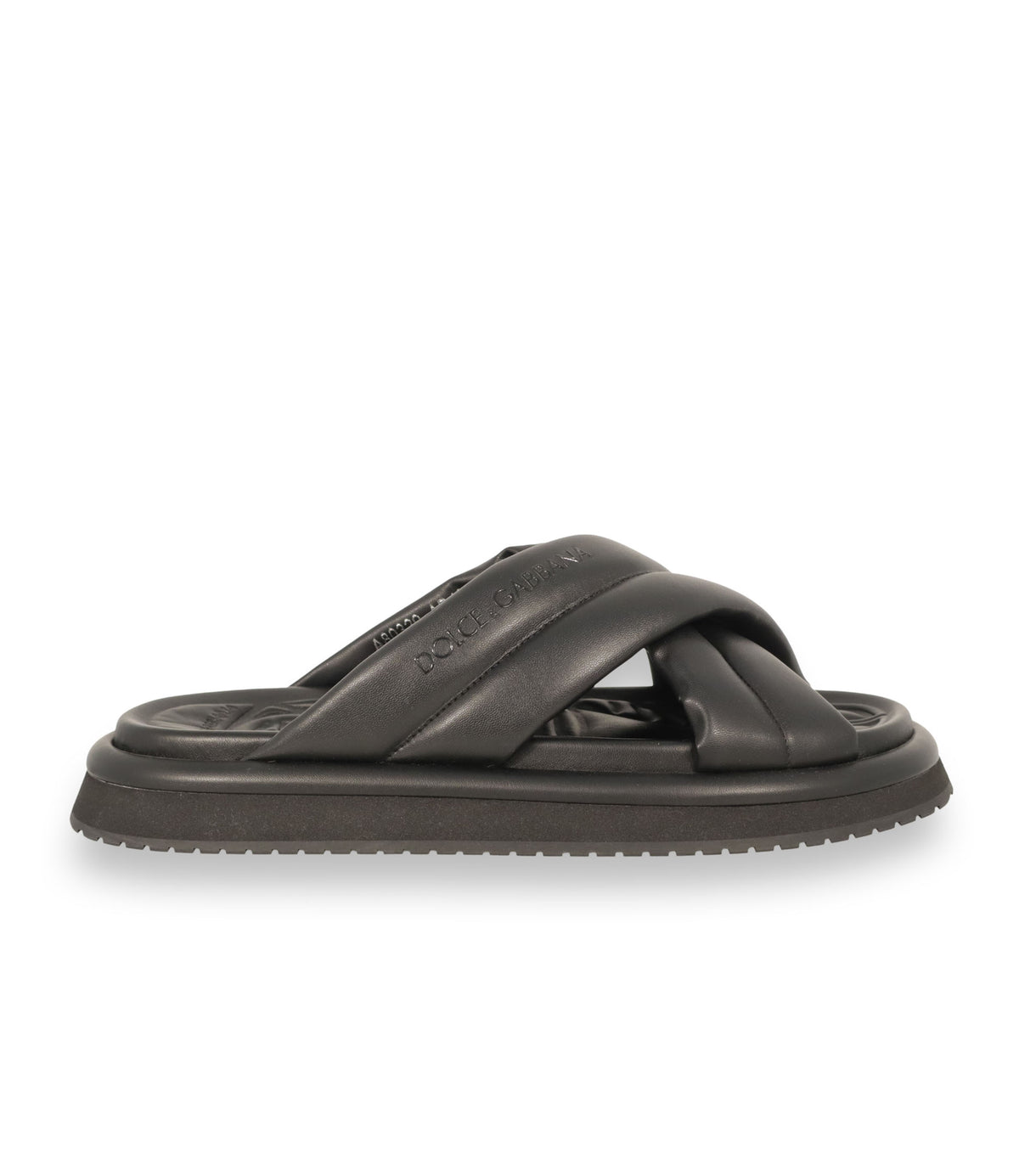 Dolce & Gabbana Sandalen schwarz Leder Größe 41 Designer Slides