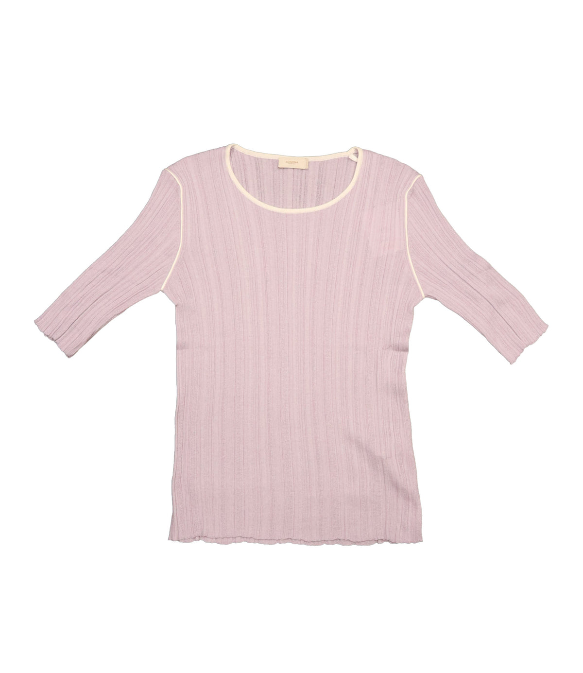 Agnona Pullover rosa Größe M mit feiner Rippenstruktur und Kontrastdetails