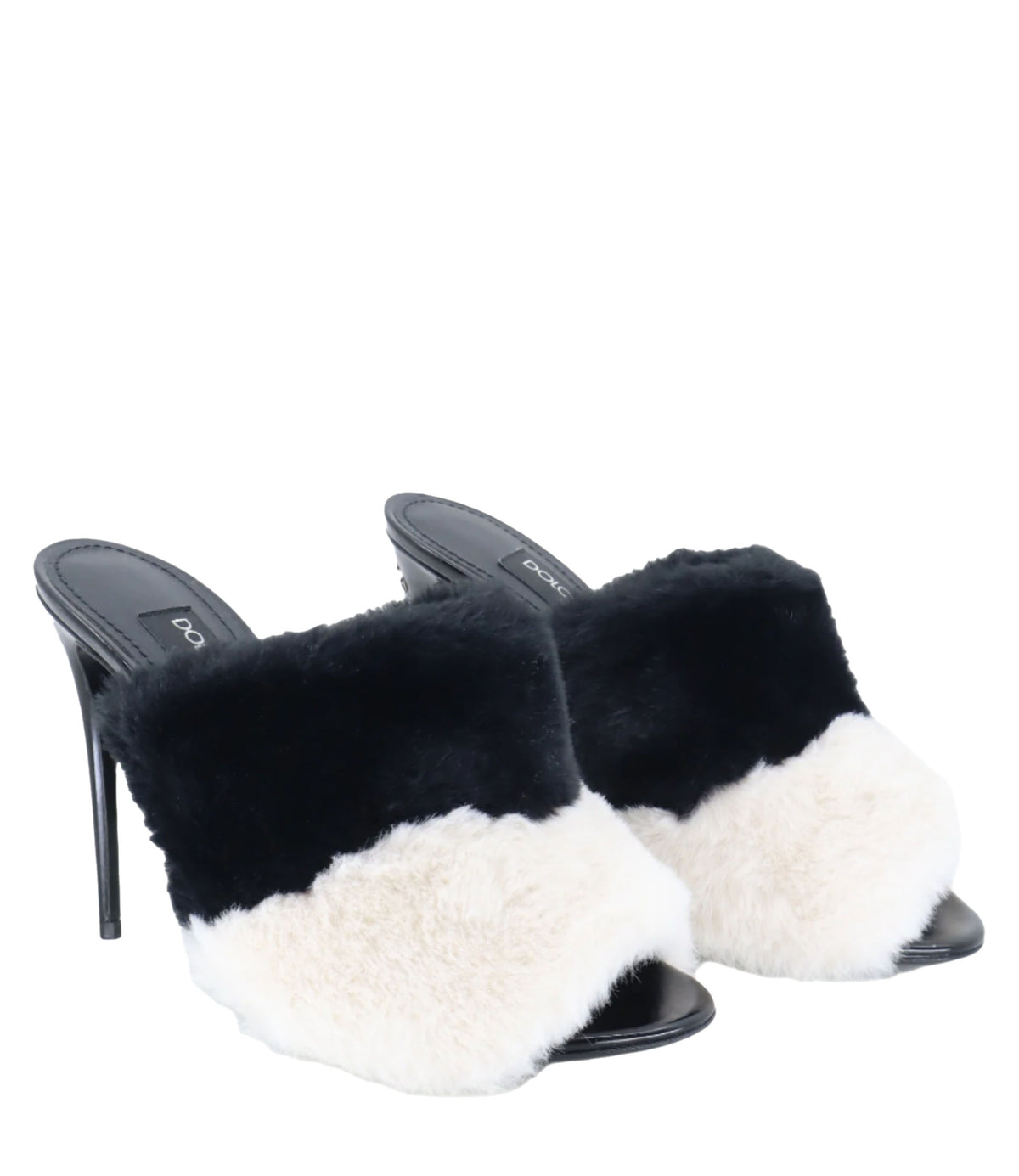 Dolce & Gabbana High Heels mit zweifarbigem Echtfell und Stilettoabsatz Größe 37