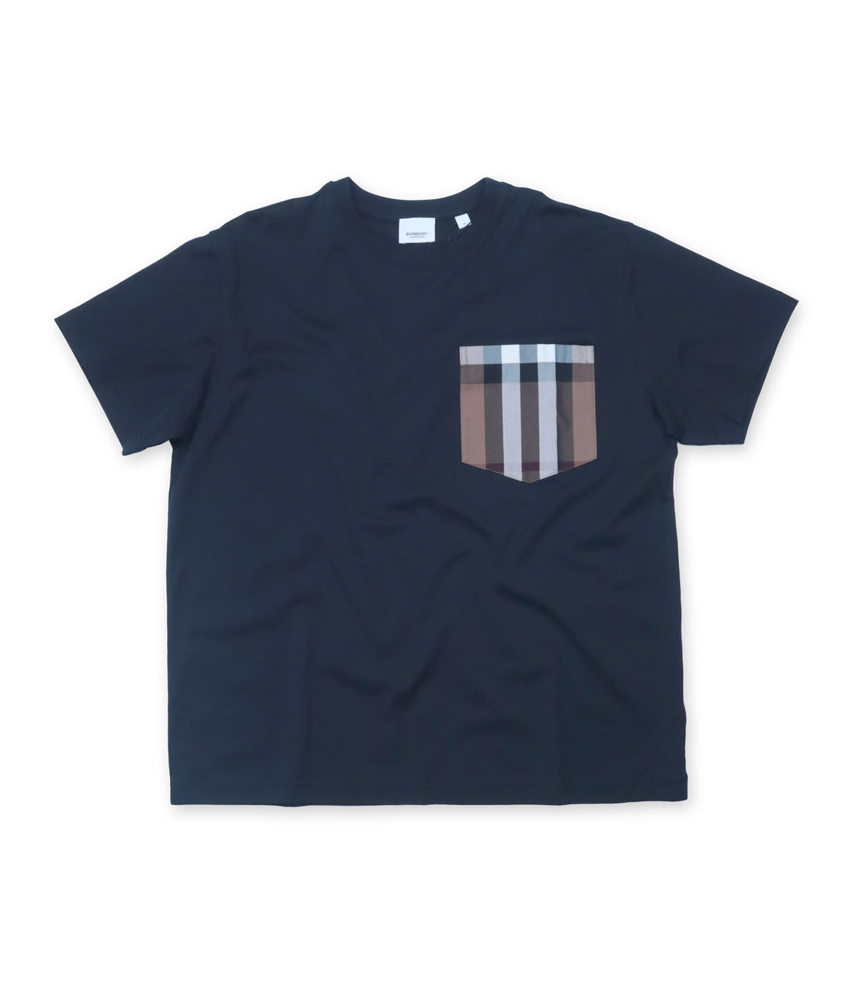 Burberry T-Shirt dunkelblau mit Karotasche Baumwolle Größe M